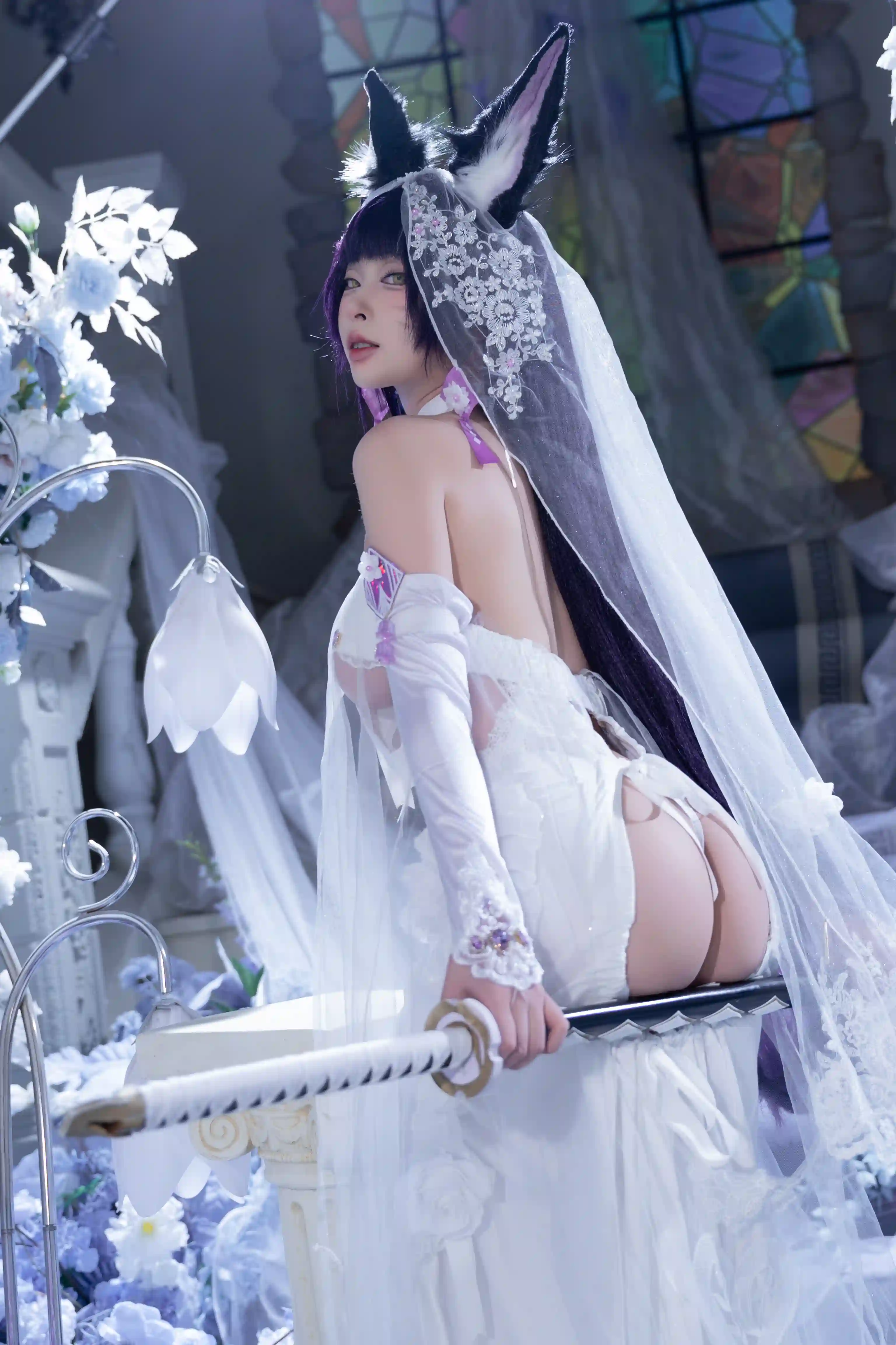 清水由乃 (Qsyn0101) cosplay Musashi Wisteria - Azur Lane (14).webp