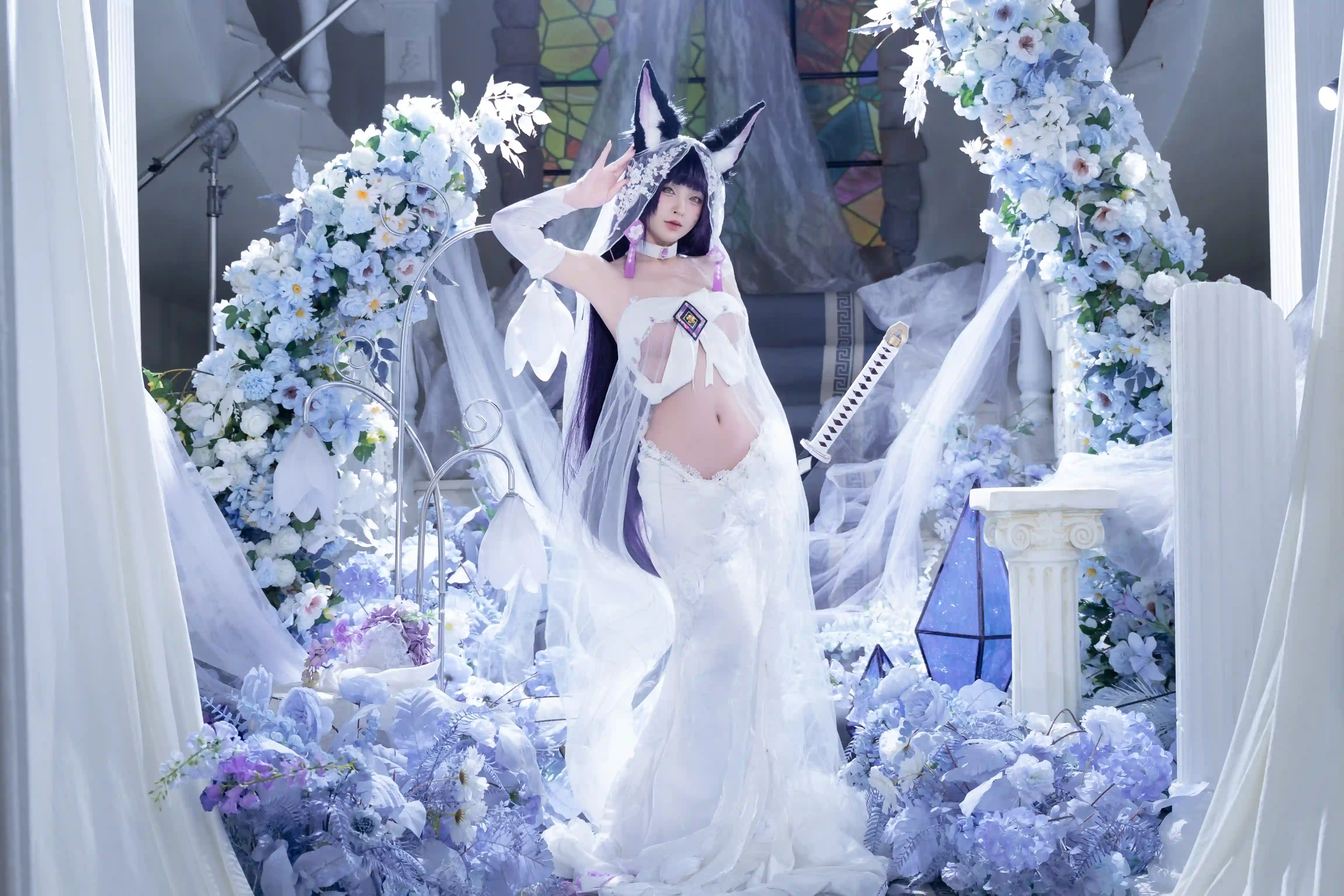 清水由乃 (Qsyn0101) cosplay Musashi Wisteria - Azur Lane (11).webp