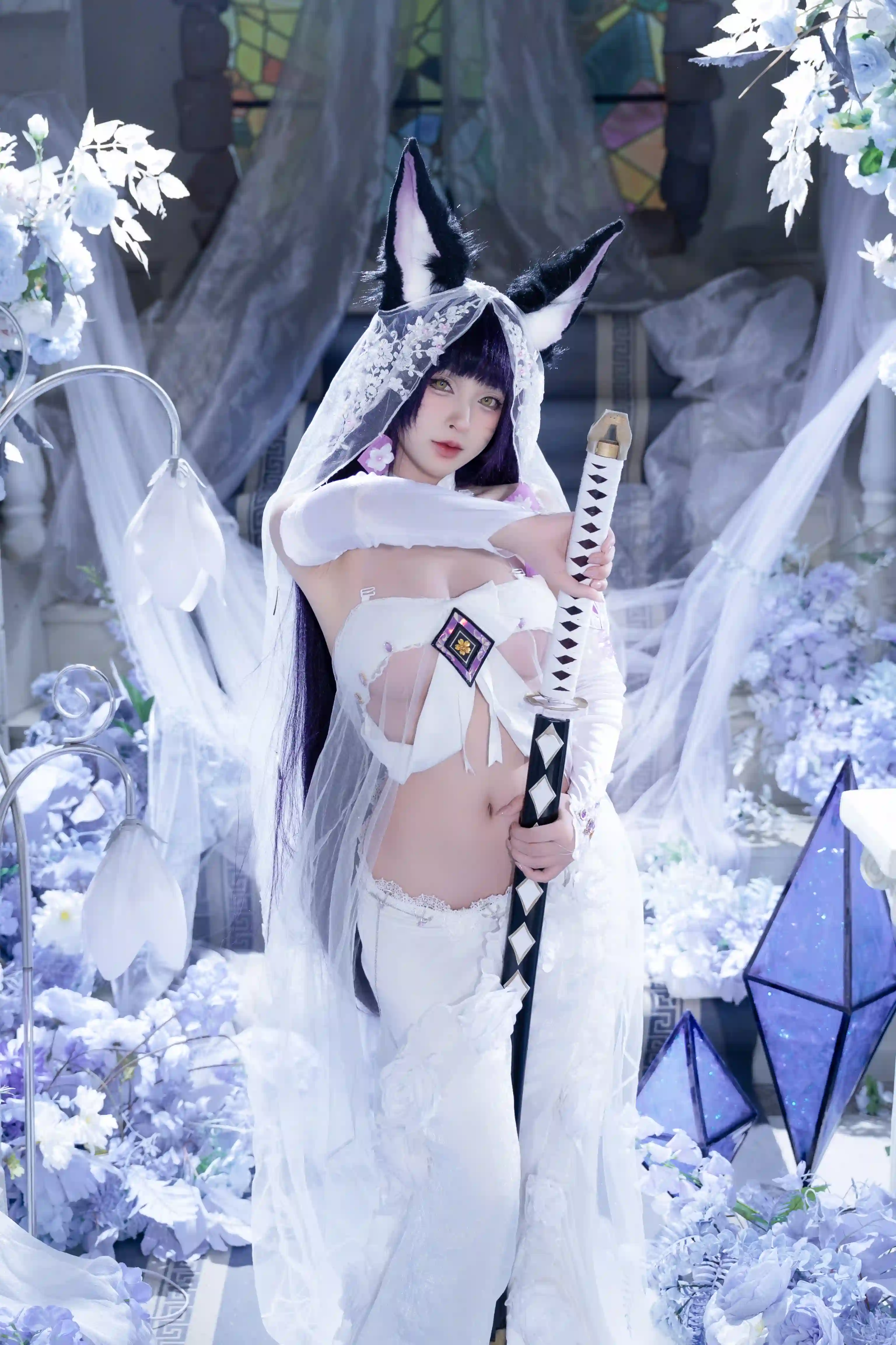 清水由乃 (Qsyn0101) cosplay Musashi Wisteria - Azur Lane (12).webp