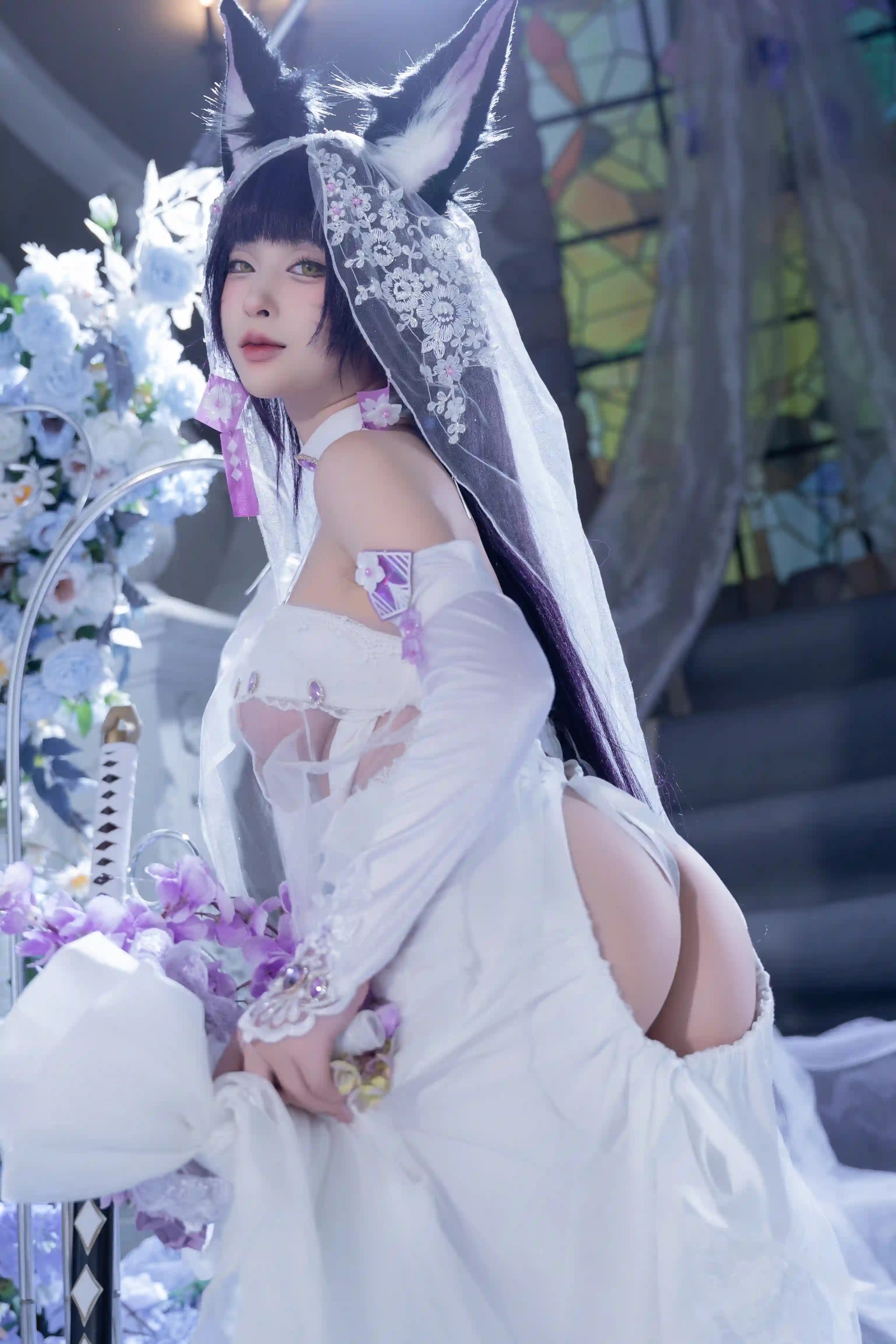 清水由乃 (Qsyn0101) cosplay Musashi Wisteria - Azur Lane (17).webp