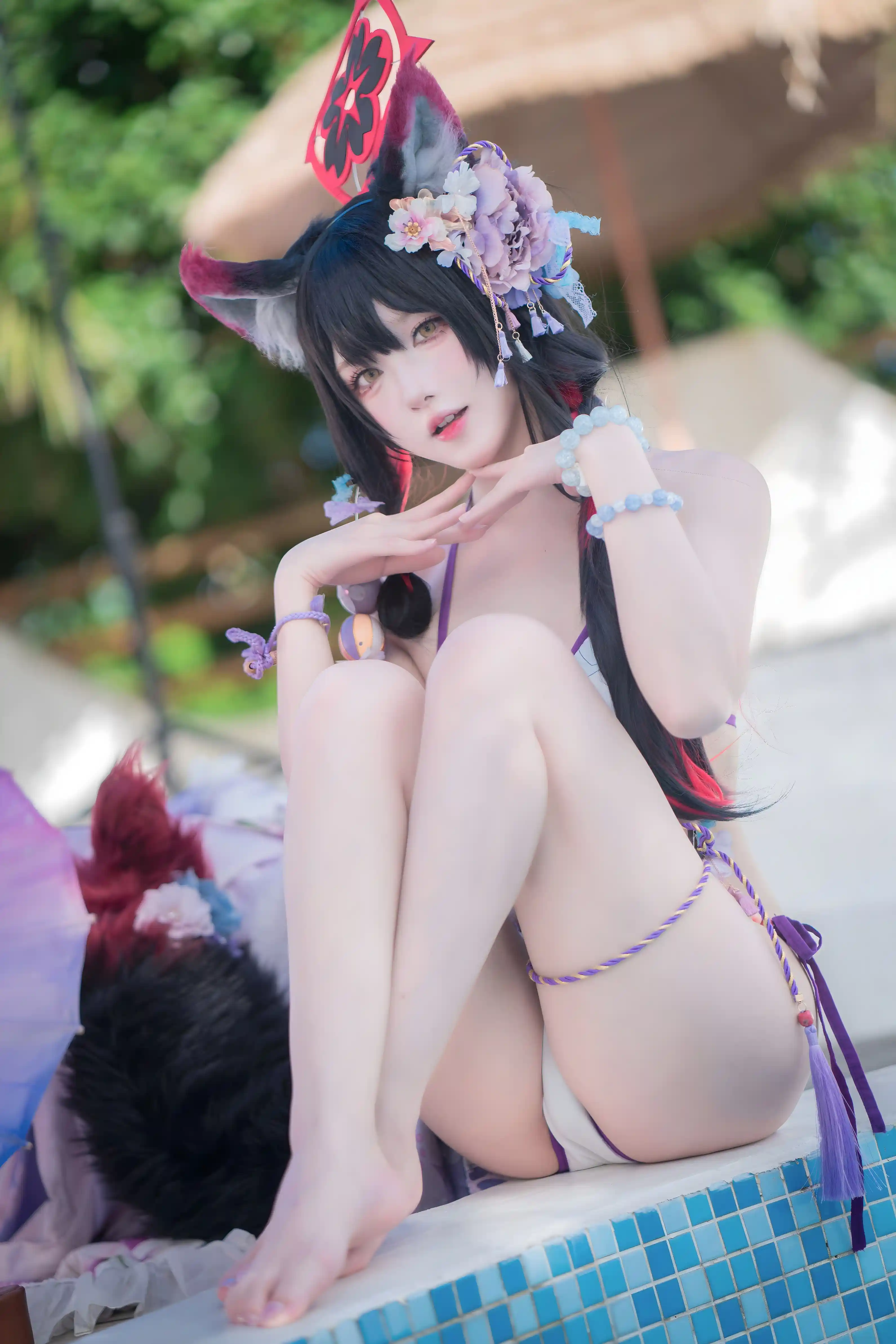 Abaoyeshitunia1 (阿包也是兔娘) cosplay Kosaka Wakamo Swimsuit - Blue Archive (19) - 022330.xyz.webp