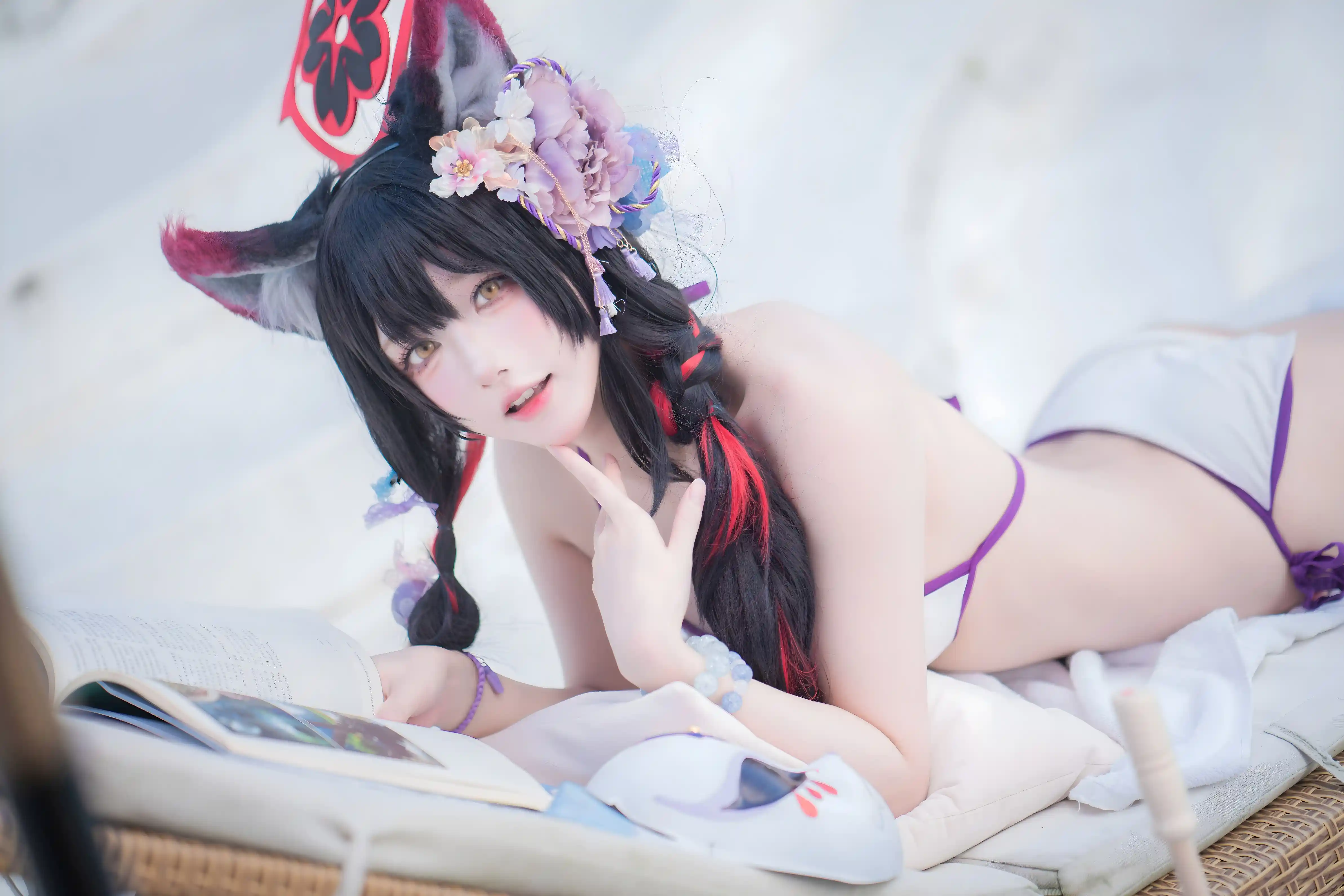 Abaoyeshitunia1 (阿包也是兔娘) cosplay Kosaka Wakamo Swimsuit - Blue Archive (28) - 022330.xyz.webp